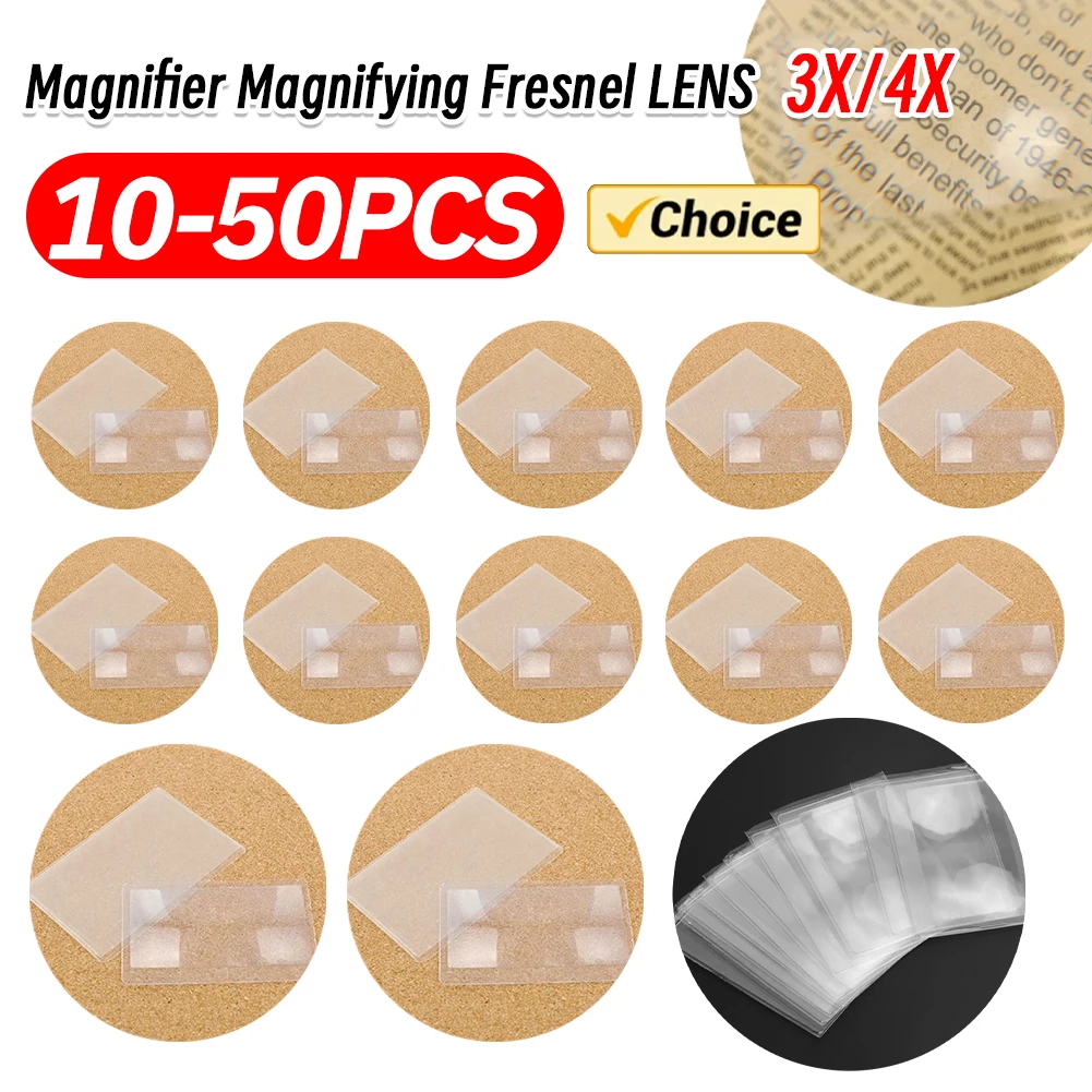 

10 PCS 3 X Magnifier Pocket Credit Card Transparent Magnifying Glass Plastic Handheld Magnifying Glass Reading Aid