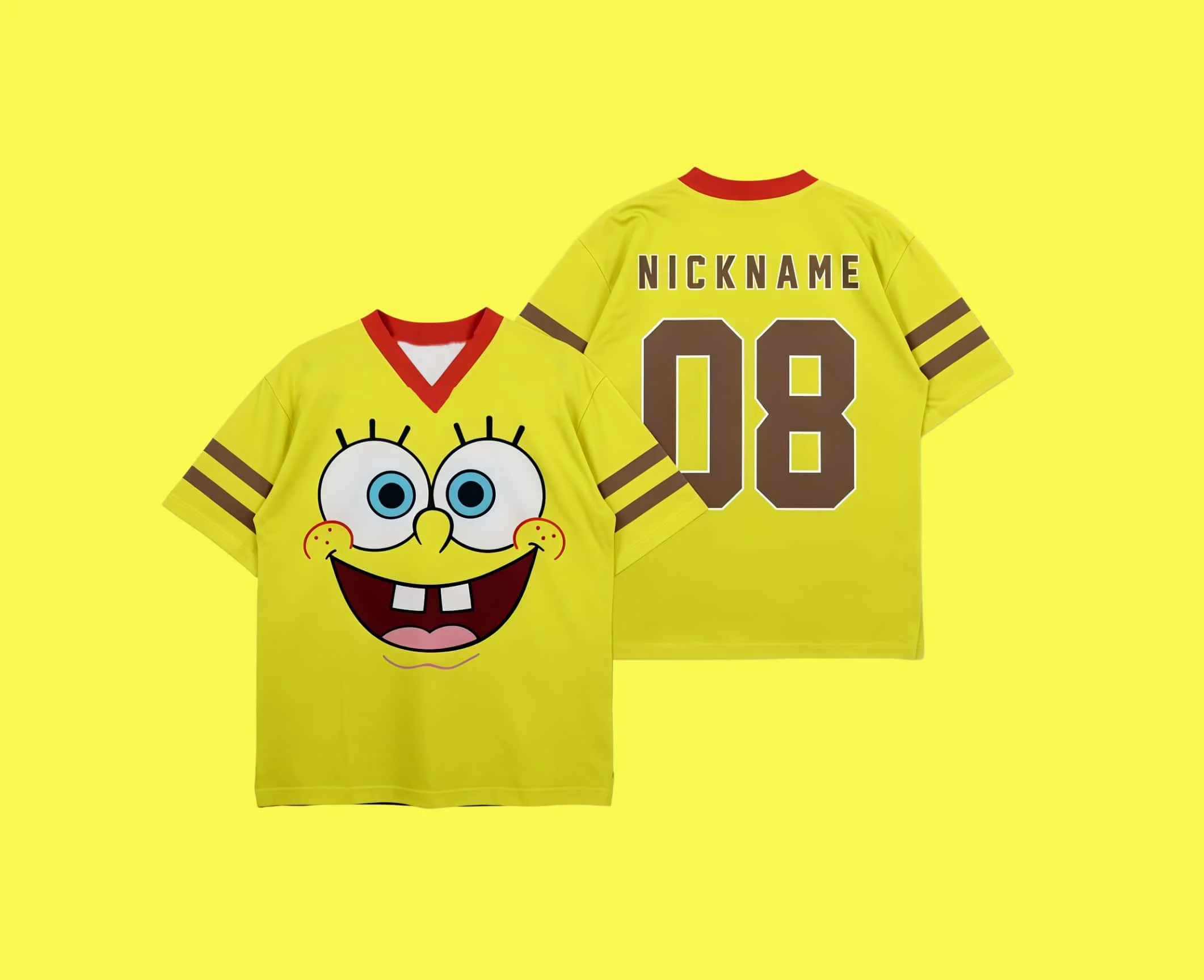 Niedliches Big Star Emoji Trikot SpongeBob Schwammkopf Familienfoto-Serie Paar-Stil Kinder- und Erwachsenen-Mode Sommer-Sporttrikot – Detail 6