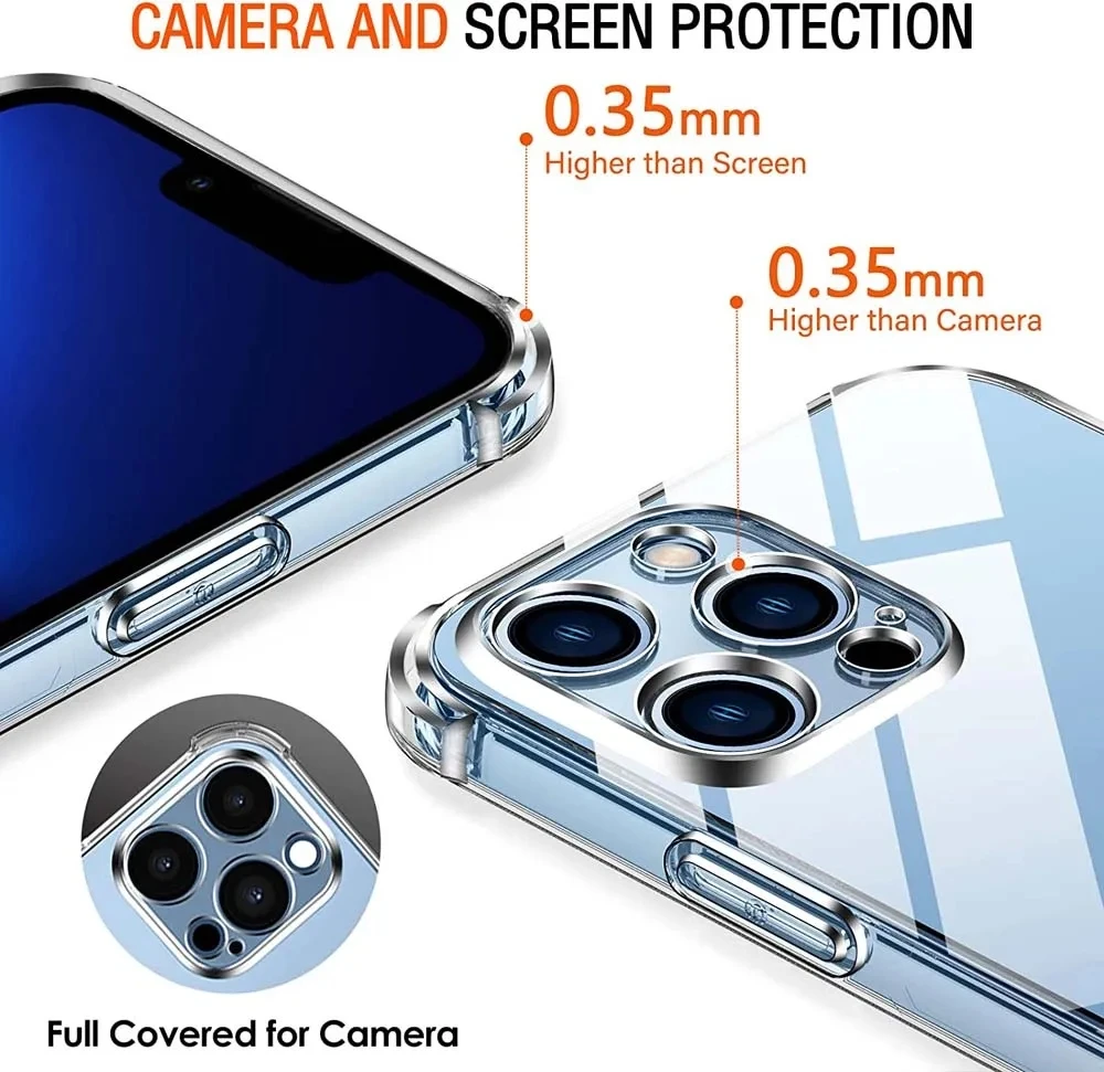 Luxury Anti-drop Clear Phone Case For iPhone 18 17 16 15 13 12 11 14 Pro Max Mini XR XS 7 8 Plus TPU Crystal Cover