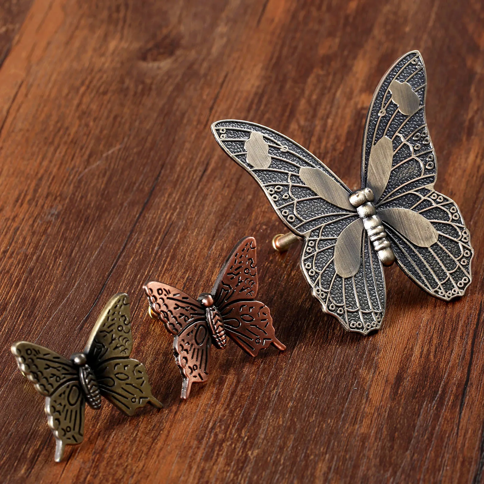 1PC Vintage Butterfly Handle With Screw Suitable For Cabinet Bookcase Drawer Kitchen Cupboard Beautiful Decoration Zinc Alloy