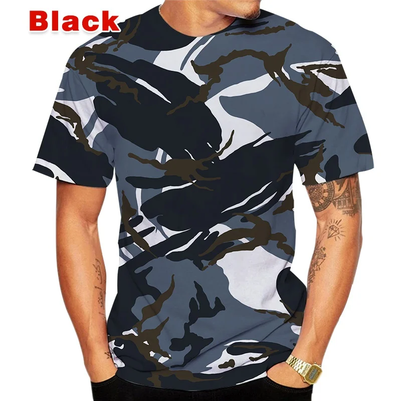 Men\'s Personalized T-shirt Summer Camouflage 3D Printing T-shirt Loose Soft Comfortable Breathable T-shirt Men\'s Top