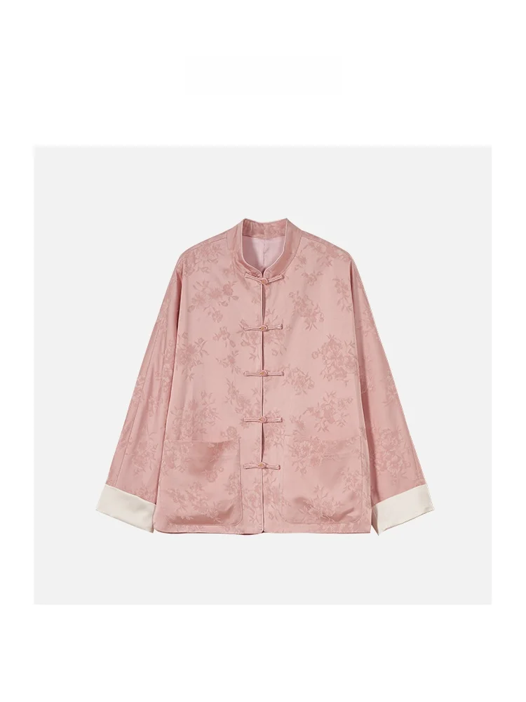 

JINGJING2024 Spring Summer "Cloud Arising" Silk Feel Skintouch Comfortable New Chinese Style Outerwear Women's Shirt
