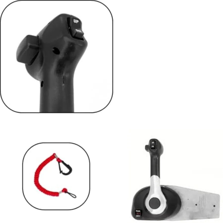 جهاز تحكم عن بعد لمحرك ميركوري الخارجي 4000 Gen II 8M0030550 حامل جانبي مع حواف طاقة ومفتاح إيقاف للتطبيق البحري #5