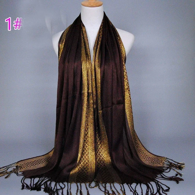 170*60cm nuova sciarpa nappa donna Hijab musulmano turbante scialle con frange avvolgere stole islamiche bandane Pashmina Bufanda Foulard sciarpe
