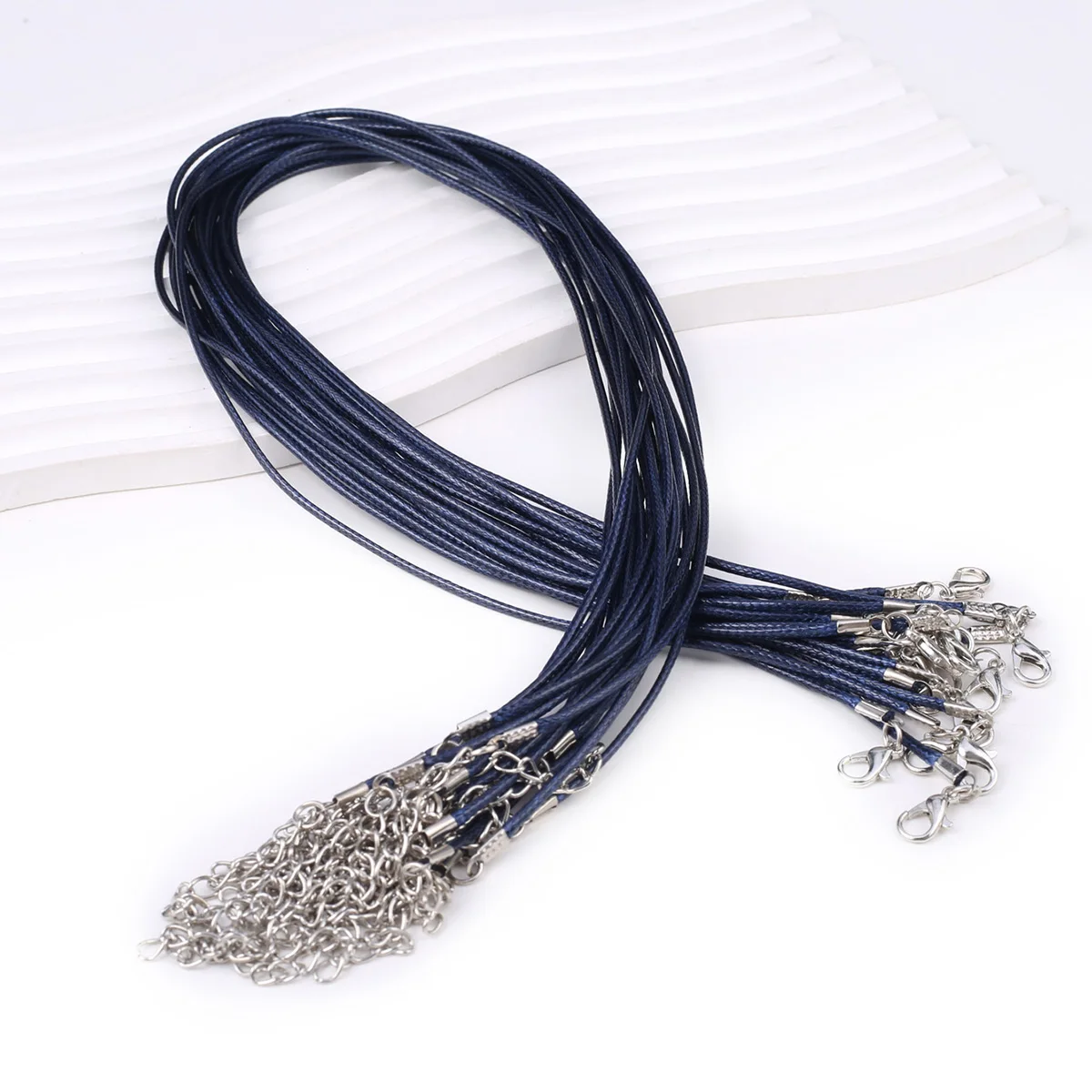 

20pcs/Set 50cm Leather Rope Waxed Wire Necklace Rope Lobster Clasp Black Leather Pendant Lanyard Necklace Diy Jewelry Accessory