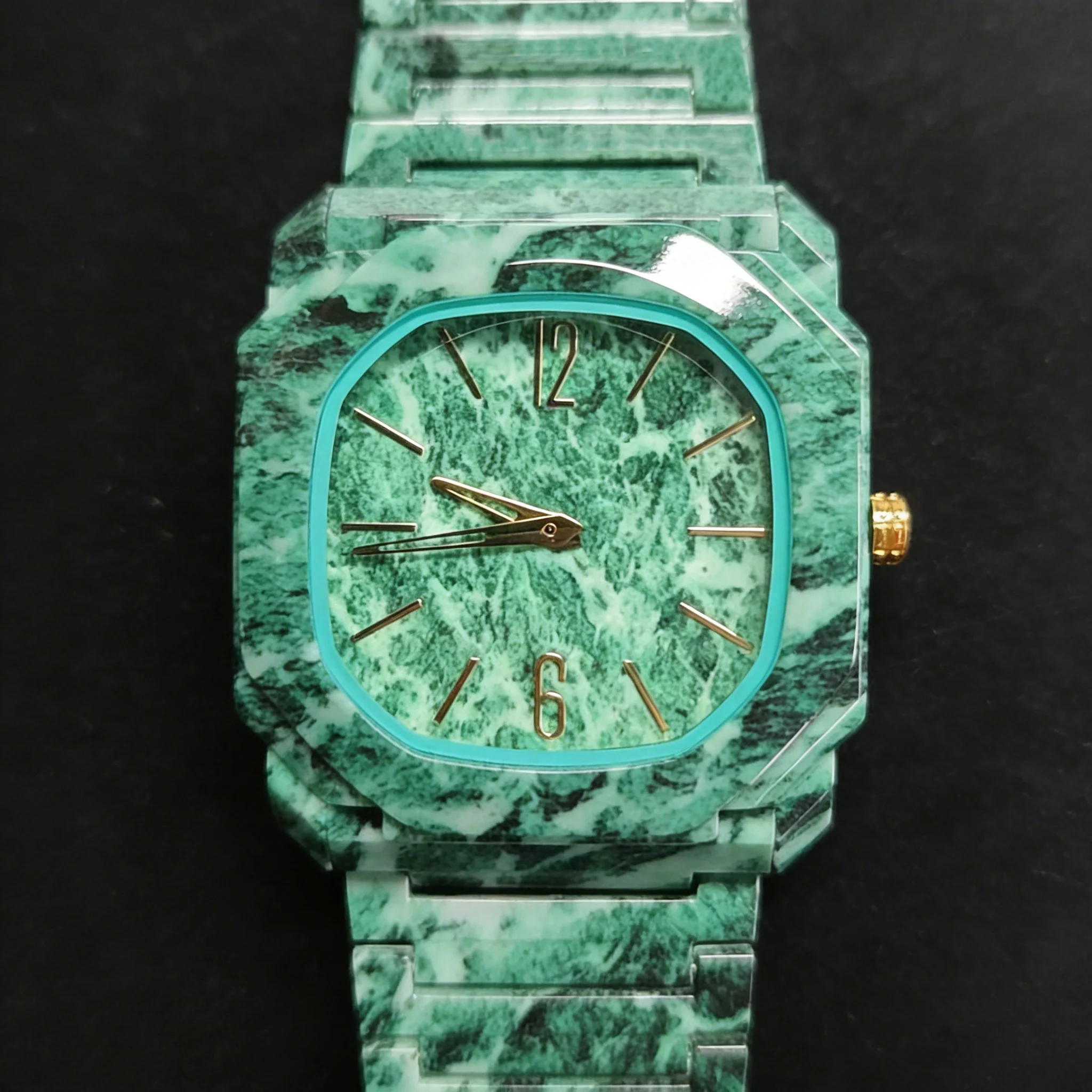Top Luxury Business Men's Quartz Watches, Marble Patterned Plastic Waterproof Watches, Reloj+Box Men's Gifts