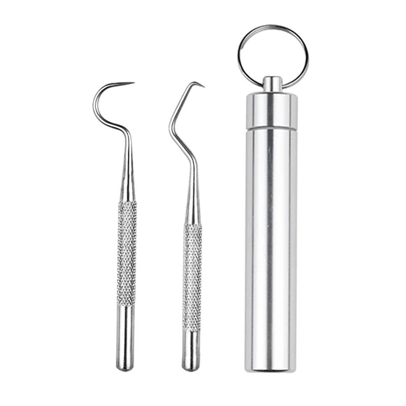 304 Stainless Steel Toothpick Pick Toothhook Tool Dental Crochet Set Dental Plug Portable Toothpick Needle Cleaning