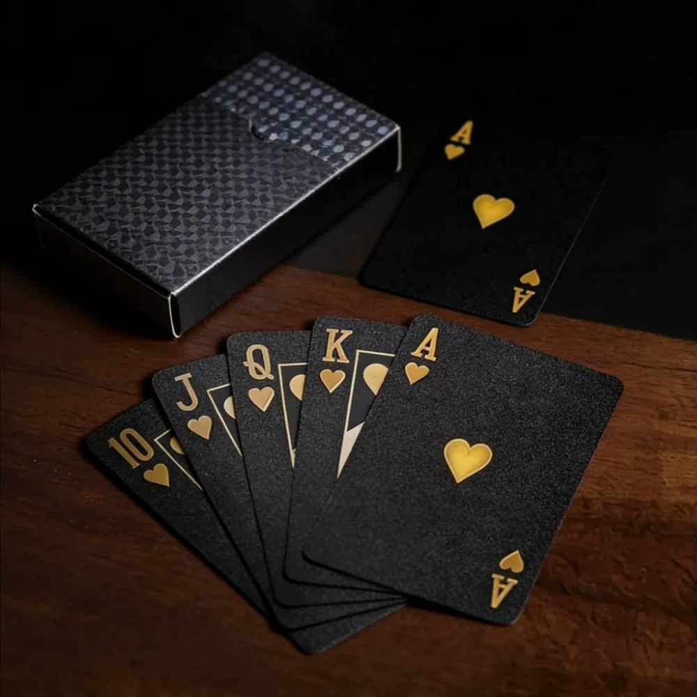 

Водонепроницаемые пластиковые игральные карты с красочным дизайном в виде золотых долларов, из PET/PVC, прочные, для коллекции и игры