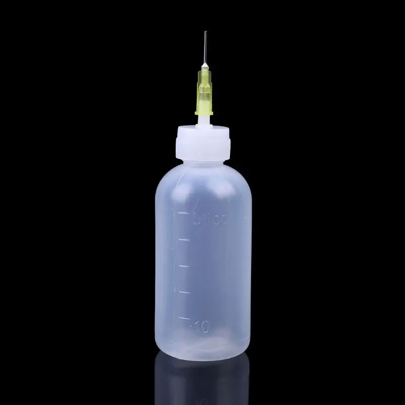 1pc 50ml Clear Liquid Bottle For Rosin Solder Paste With 1 Needle New Dropship