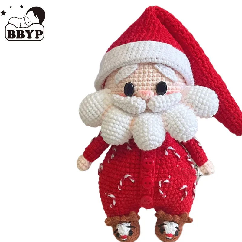 

Вязаные крючком куклы, кукла Санта-Клауса, серебристые подарки на день рождения, готовая кукла домашнего деко
