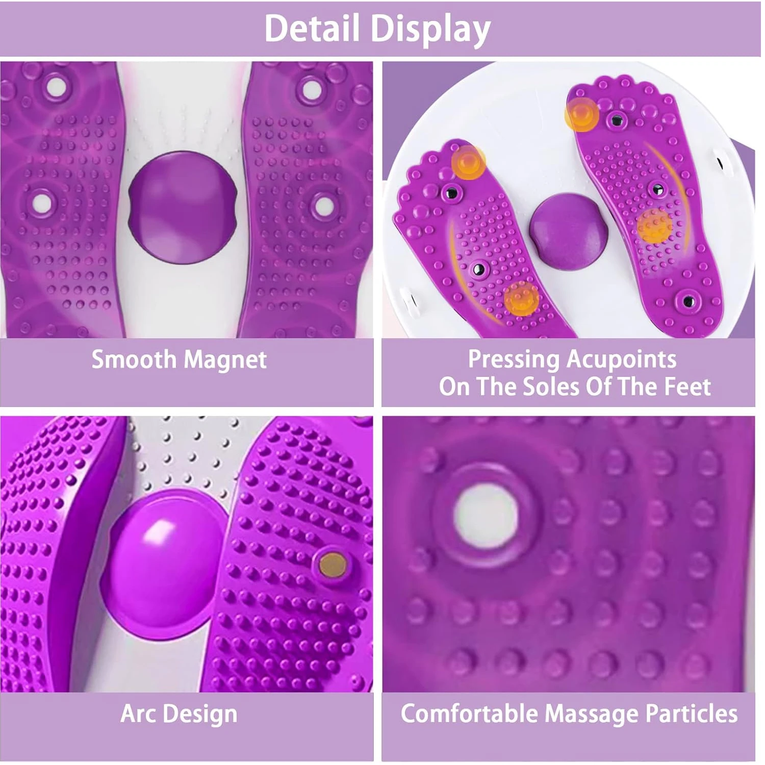 Disco Twister de cintura roxo com contador LCD, 360 °   Placa de fitness de rotação para perda de peso e exercícios básicos