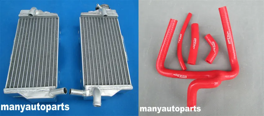 

Aluminum Radiator + RED Silicone Y Hose for Honda CR250 CR250R 2005 2006 2007 05 06 07