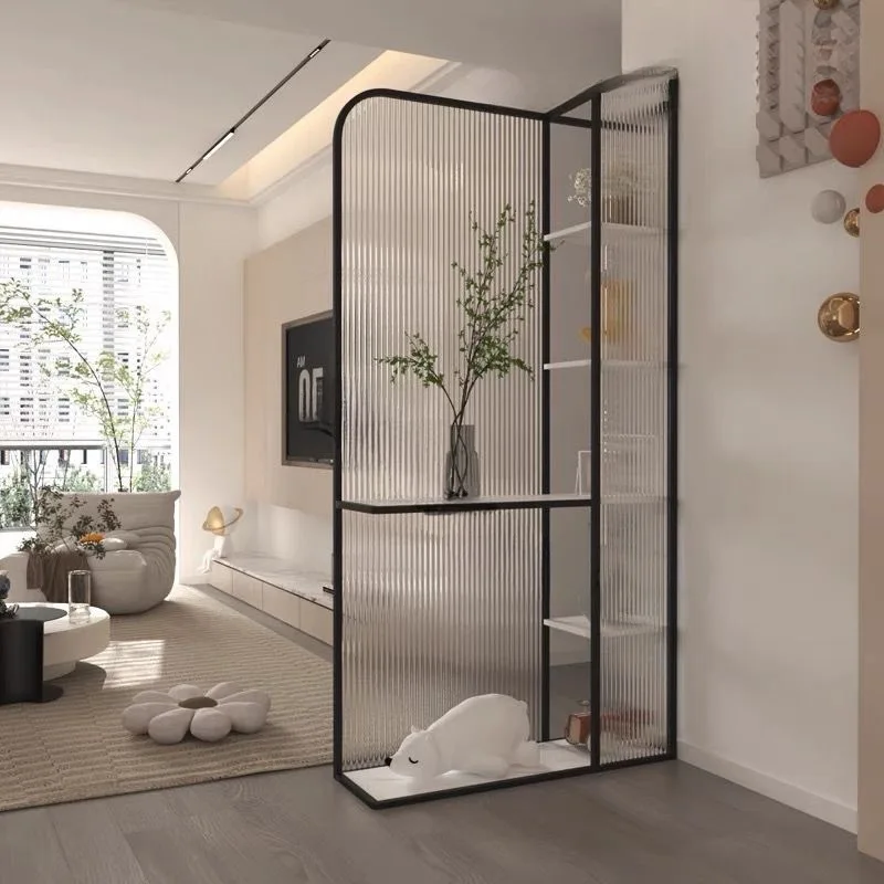 

Экран для гостиной, современная стеклянная перегородка, входная перегородка, Changhong, ребристая стеклянная полка для дисплея