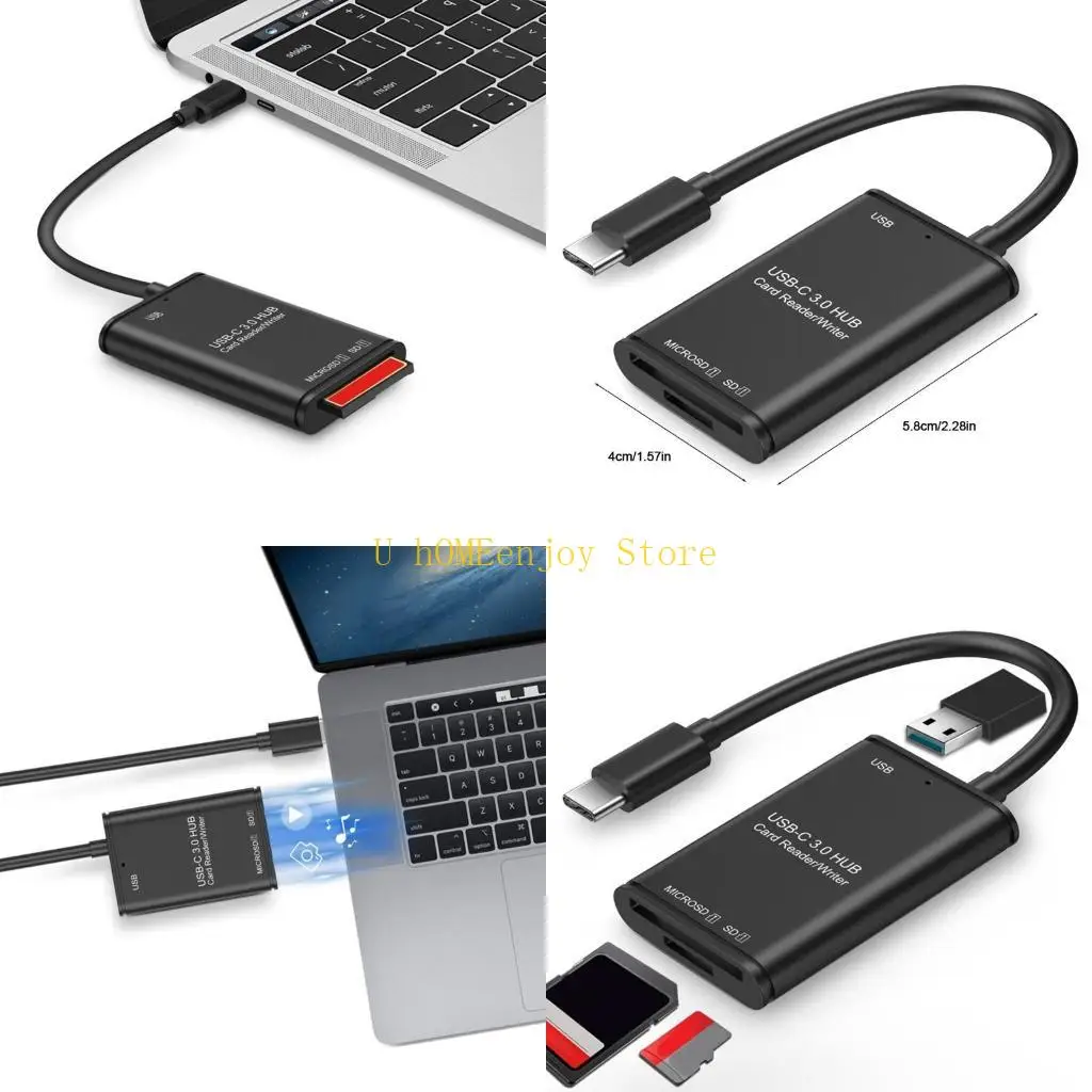 

B0KF Устройство чтения карт USB 3.1 Портативное устройство чтения карт типа C OTG Адаптер для карт памяти