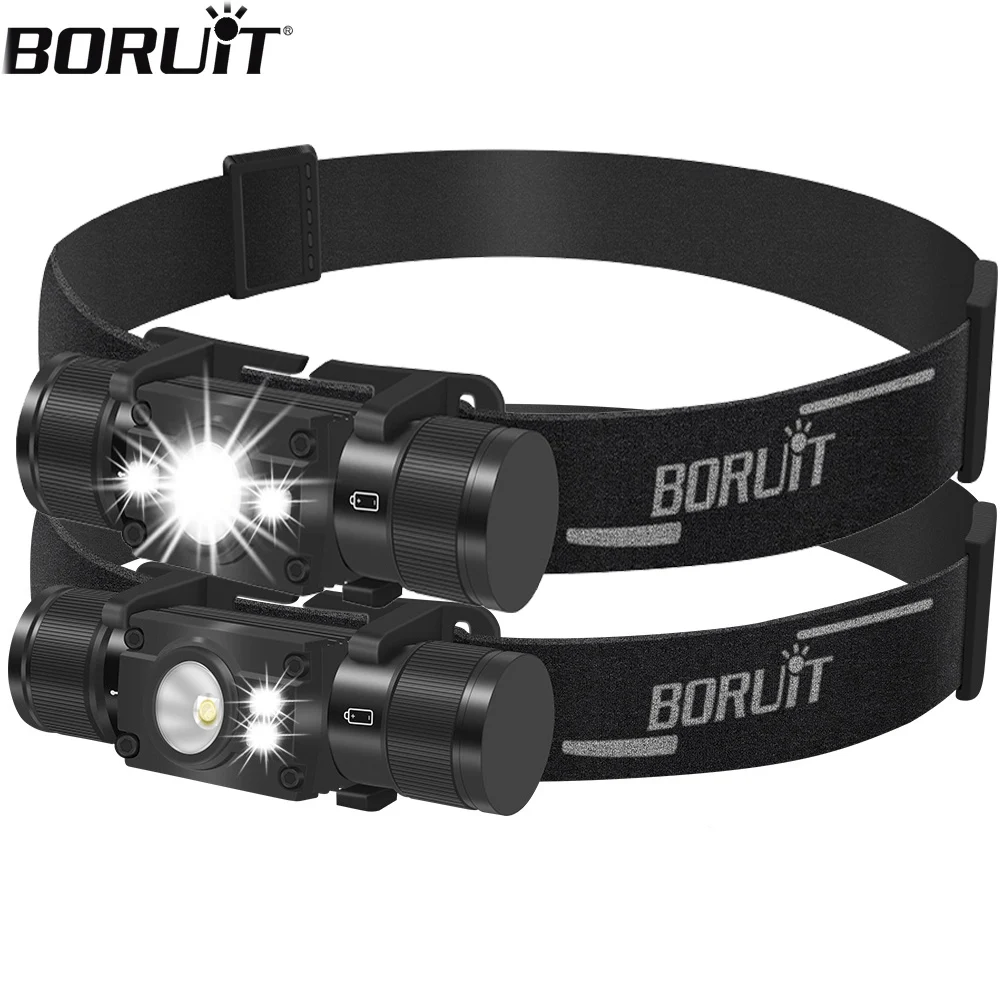 

BORUiT светодиодный налобный фонарь, 7 режимов, мощная водонепроницаемая фара Type-C, перезаряжаемый 18650, налобный фонарь для кемпинга, рыбалки, аварийный фонарь
