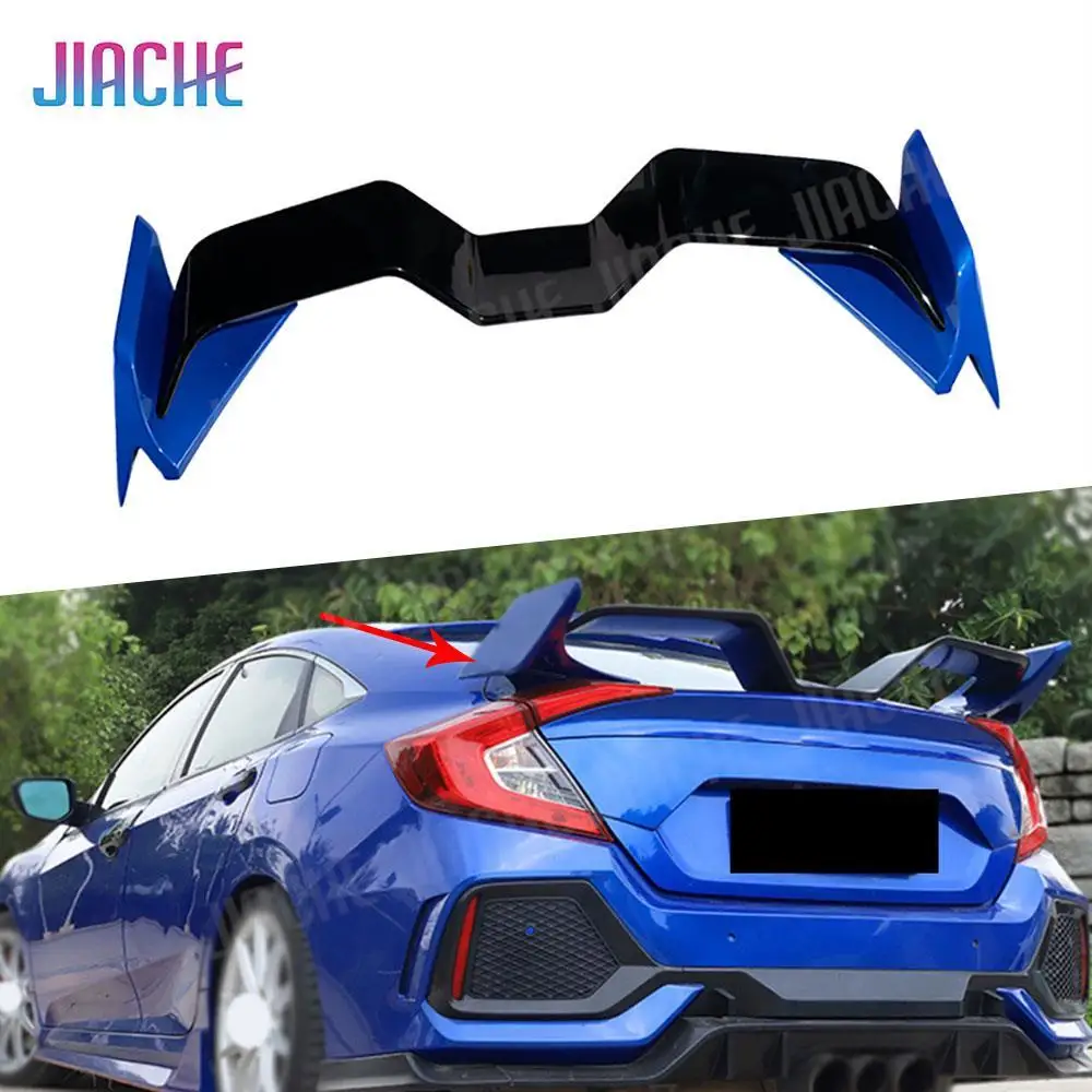 

For Honda Civic 10th Sedan 4 Door 2016-2020 Car Decoration ABS Plastic Rear Roof Spoiler Wing Trunk Lip Boot Cover Car Styling