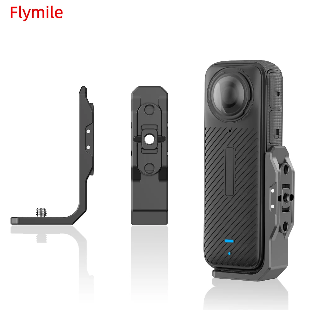 

Flymile Expansion Bracket for Insta360 X5/X4 Camera Horizontal Shooting Quick Release Mount With Cold Shoe 1/4" Screw Accessory