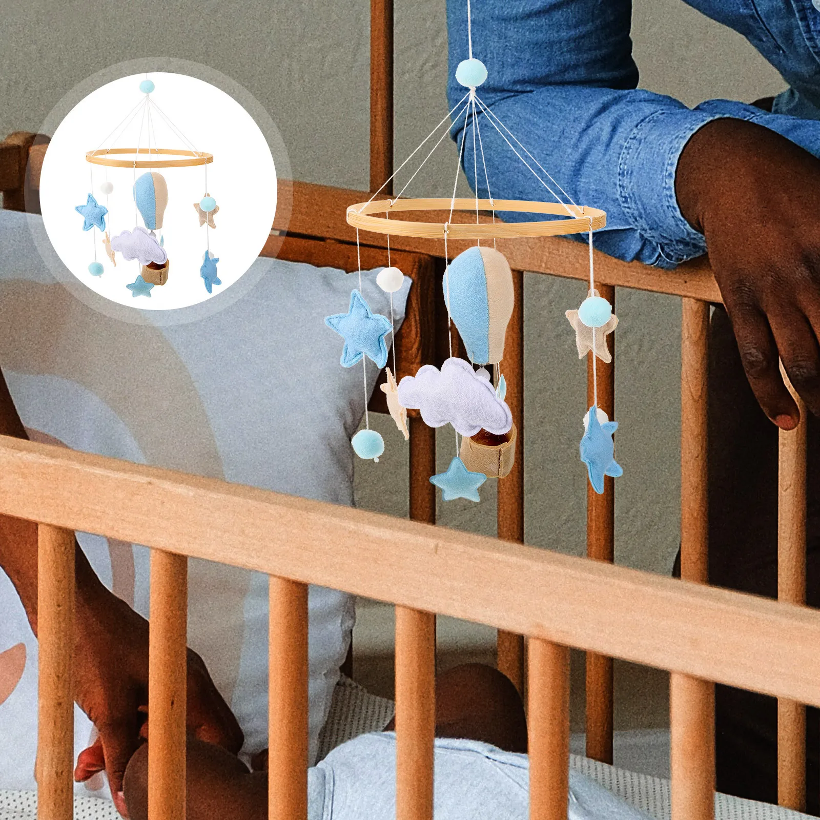 Babybedje Mobiele Wolk Ballon Hanger Zachte Materialen Duurzaam Gebruik Kinderkamer Decor Kinderkamer Wieg Mobiele Kinderkamer Decor