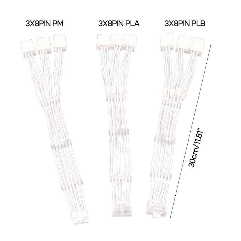 16AWG 12VHPWR PCIE 5.0 3x8pin to16Pin (12+4P) Male 90° Power Extension 30CM Dropship