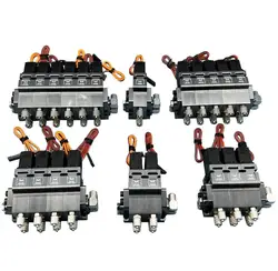 Hydraulic 1/2/3/4/5/6/7/8 CH CNC Large Valve Block with Oil Return For 1:14 1/12 RC MT LESU JDM Huina Kabolite Loader Excavator