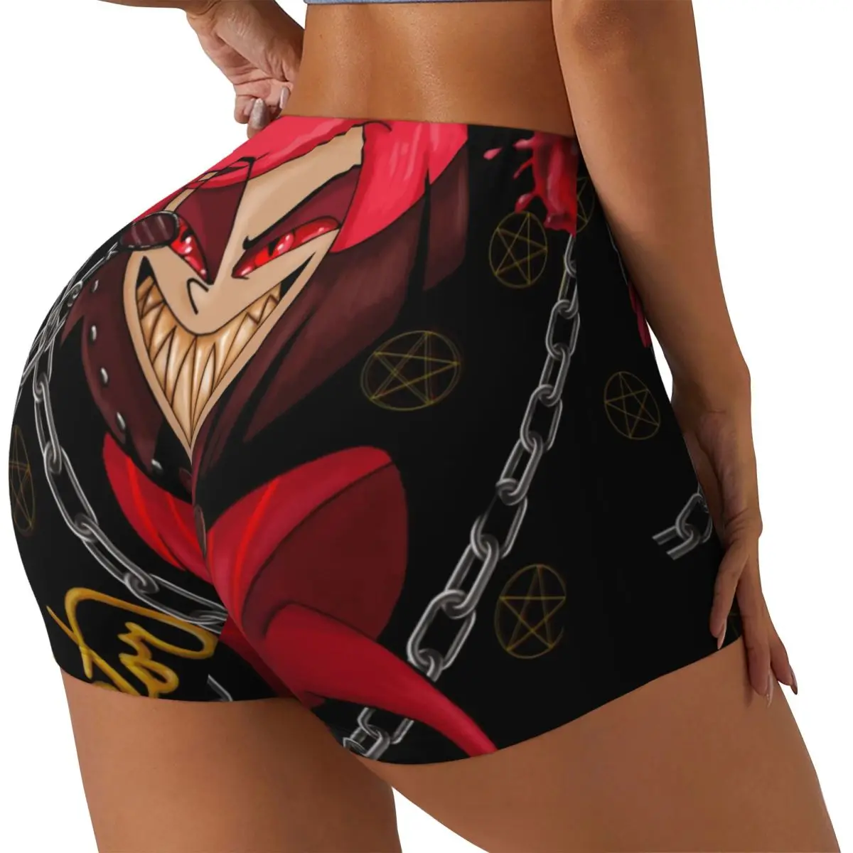 مخصص المرأة Helluva Boss روح الدعابة فيلم الرسوم المتحركة تجريب اليوغا السراويل الرياضية الصالة الرياضية الكرة الطائرة السائق السراويل