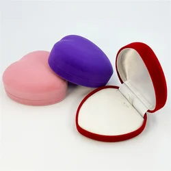Exquisite Red Velvet Heart Shaped Necklace Box Pendant Jewelry Packaging Boxes Valentine's Day Wedding Lover Gift Storage Case