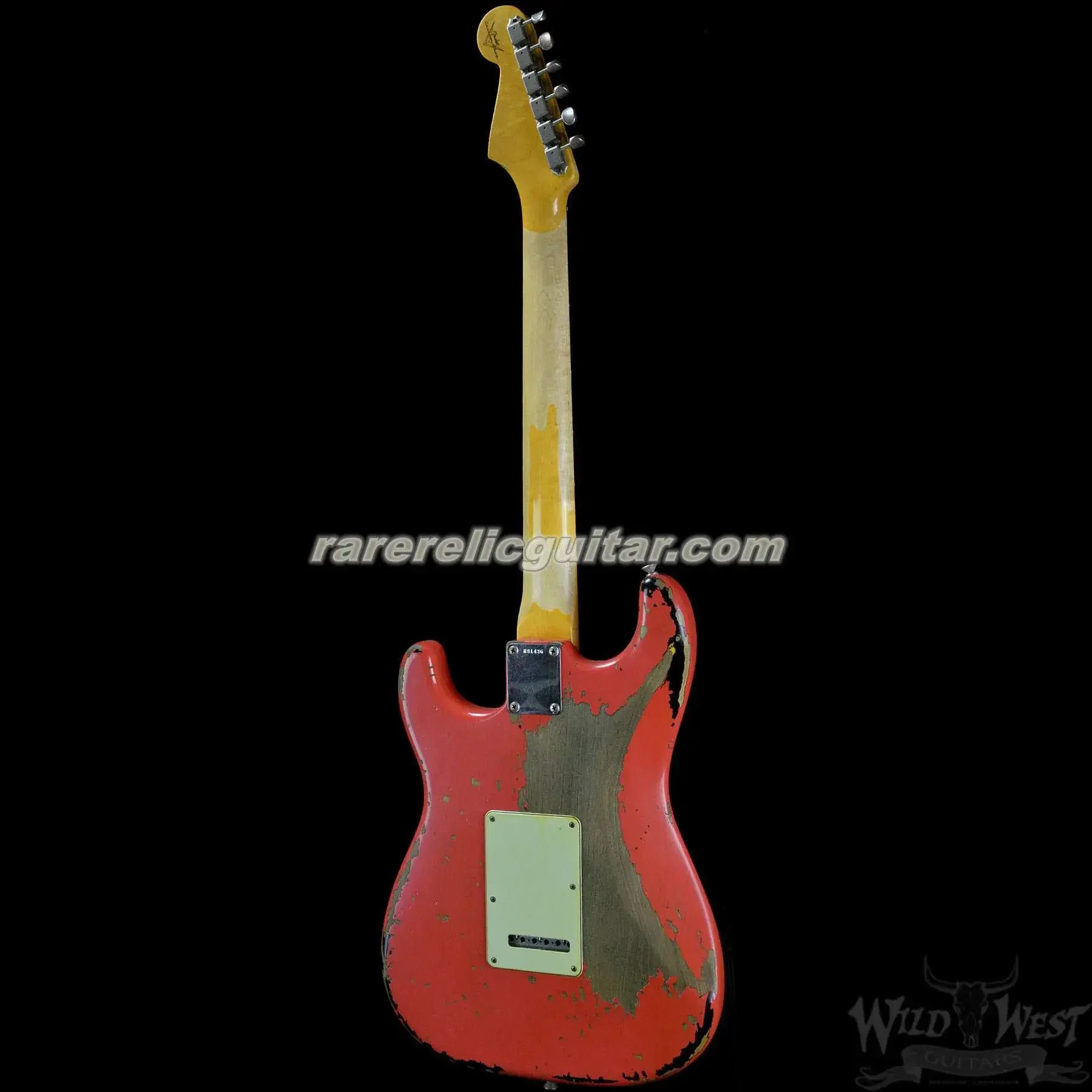 Custom Shop Michael 1963 Heavy Relic Fiesta Red Over Sunburst Electric Guitar Alder Body Maple Neck Rosewood Fingerboard