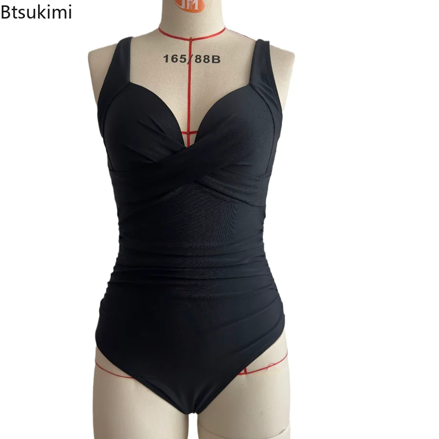 2025 traje de baño Sexy de una pieza, traje de baño Push Up, Monokini con volantes para mujer, traje de baño con hombros ajustables, traje de baño, ropa de baño