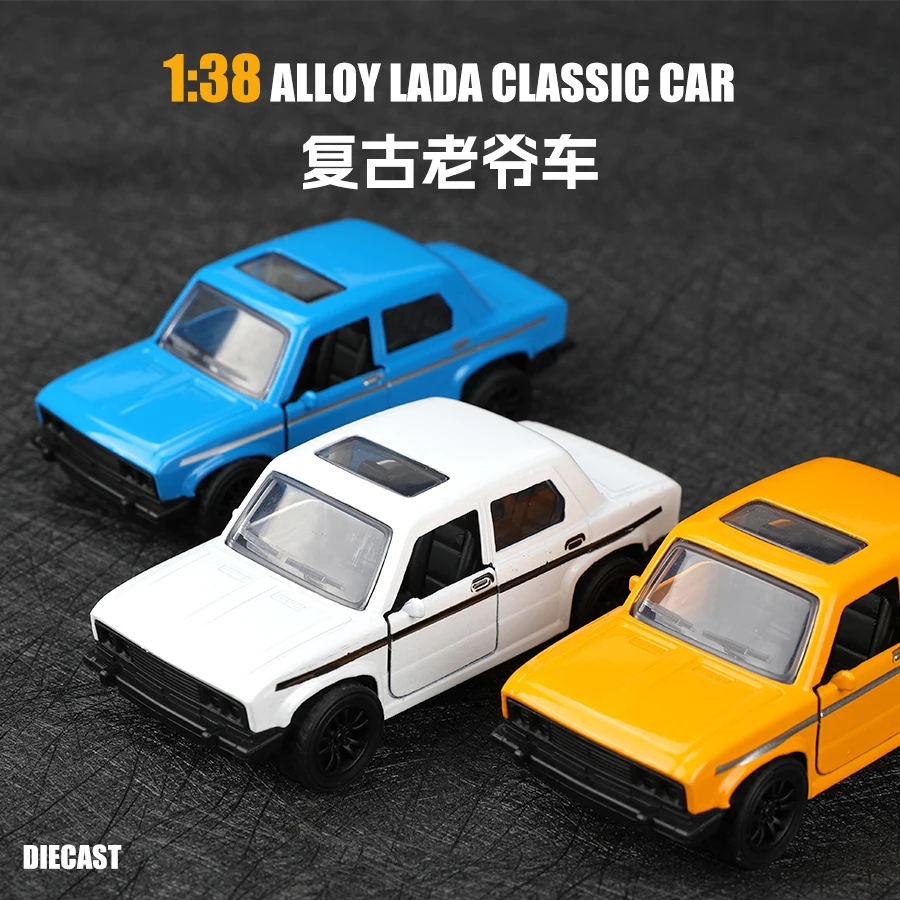 (Bagged) 1:38 Coche de retroceso Lada de aleación clásica, coche de retroceso de aleación, juguete para niños.