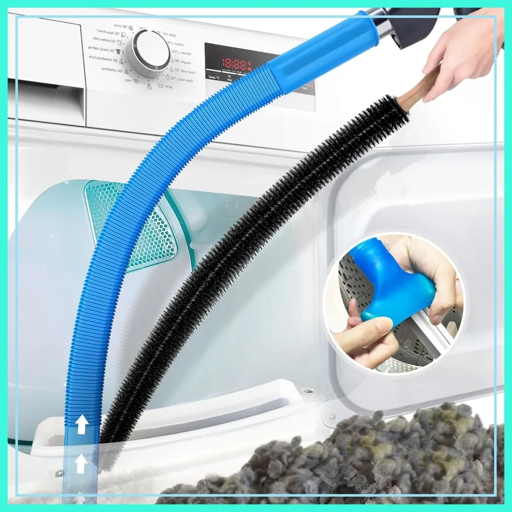 

2-Piece Dryer Vent Cleaner Kit, Universal Vacuum Hose Attachment, Lint Brush, Quickly Removes Lint