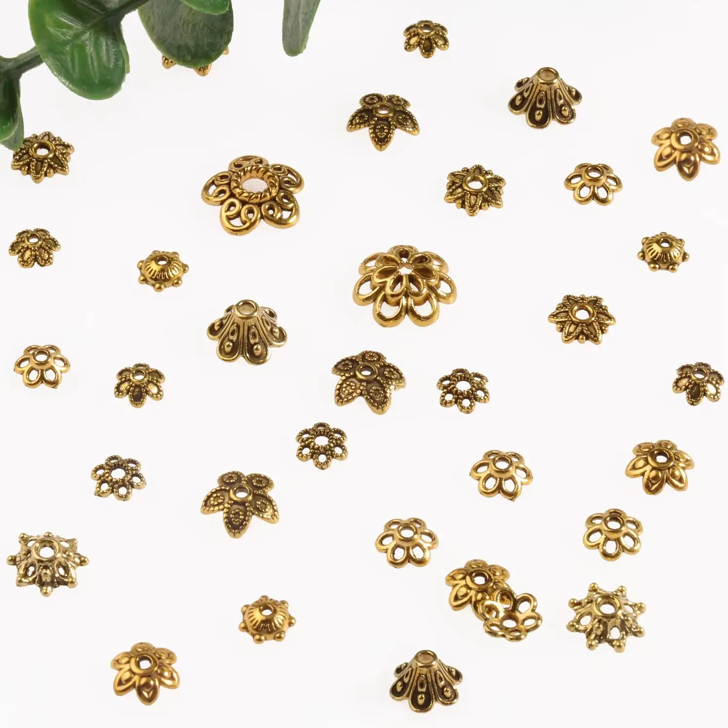 

Metal Golden Color Hollow Flower Bead Caps Star Lotus Loose Spacer Caps DIY Jewelry Making Earring Bracelet Necklace Accessories