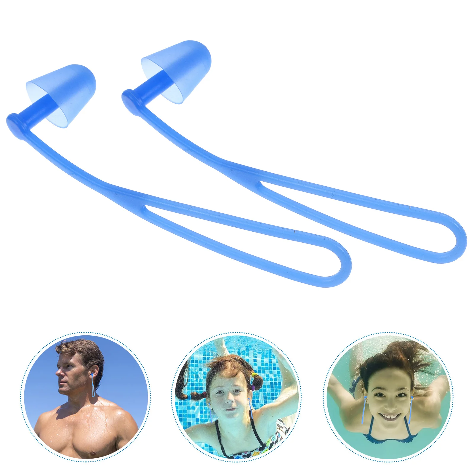 2 Pair Waterproof Earplug Swimming Plugs Major Underwater Cord Silicone Men and Women Earbuds