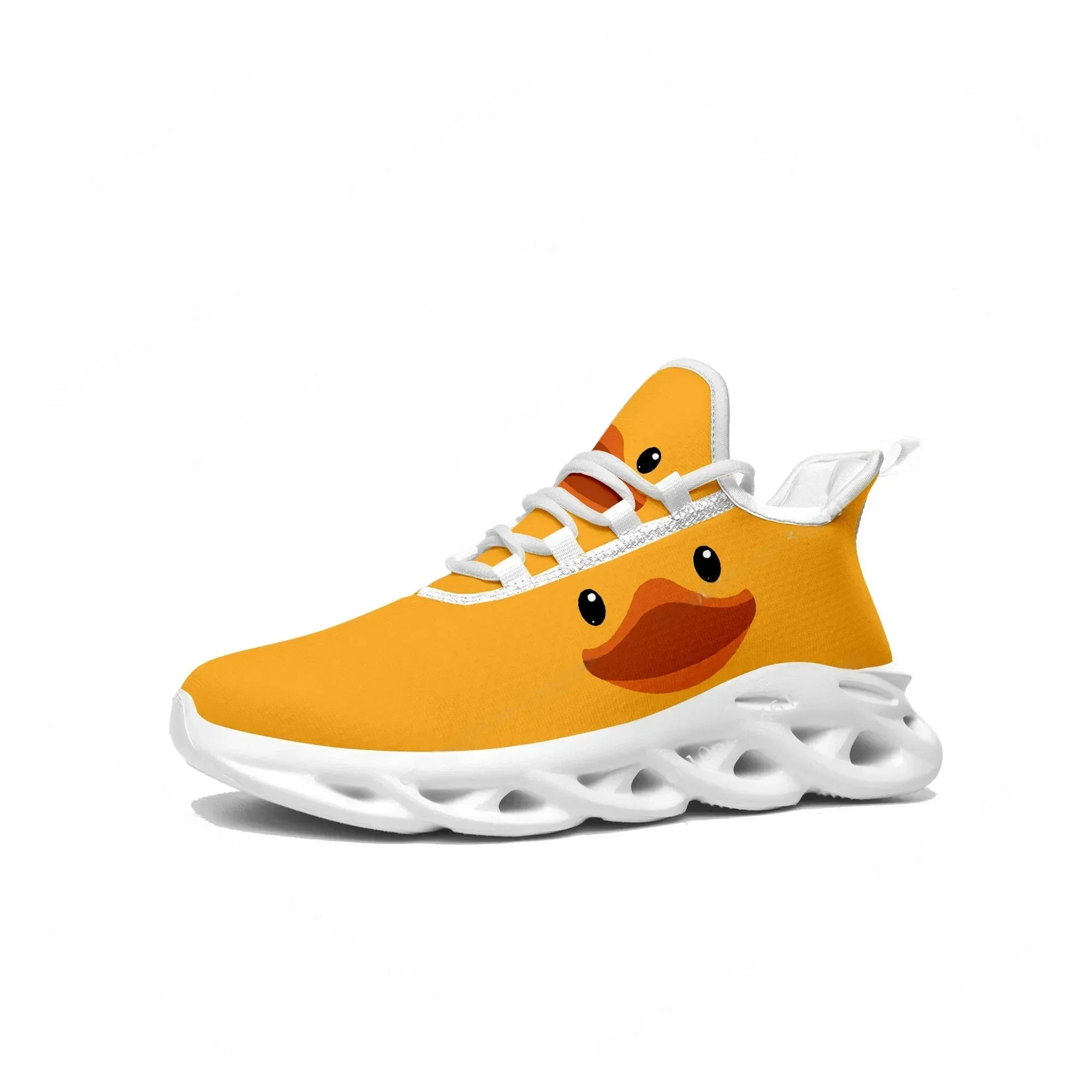 

Yellow Duck Printed Flats Sneakers Mens Womens Sports Running High Quality Sneaker Lace Up Mesh Footwear Tailor-made Shoe White