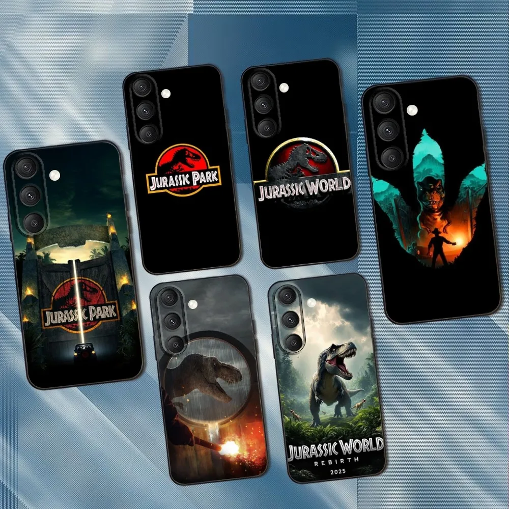 

J-Jurassic Park Dinosaur Phone Case For Samsung S25,S24,S23,S22,S21,S20,S10,Ultra,Plus,Lite,FE,Soft Silicone Black Cover