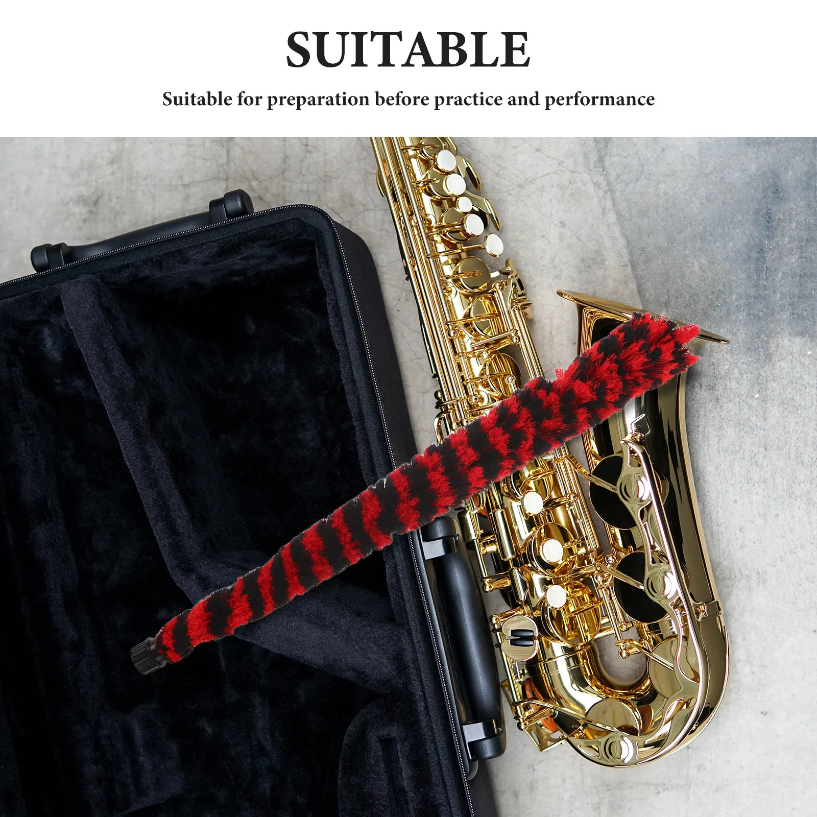 

Alto Saxophone Neck Cleaner Black Red Cleaning Brush Deep Chamber Sax Pad Saver Instrument Maintenance Tool Woodwind Accessories
