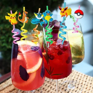 قش بوكيمون بيكاتشو قابل لإعادة الاستخدام للأطفال ، موضوع كرتون ، زينة عيد ميلاد ، مستلزمات الحفلات ، ألعاب استحمام الطفل ، 8 قطع أفضل 8 هدايا تذكارية لحفلة عيد ميلاد 16 - رقم 1