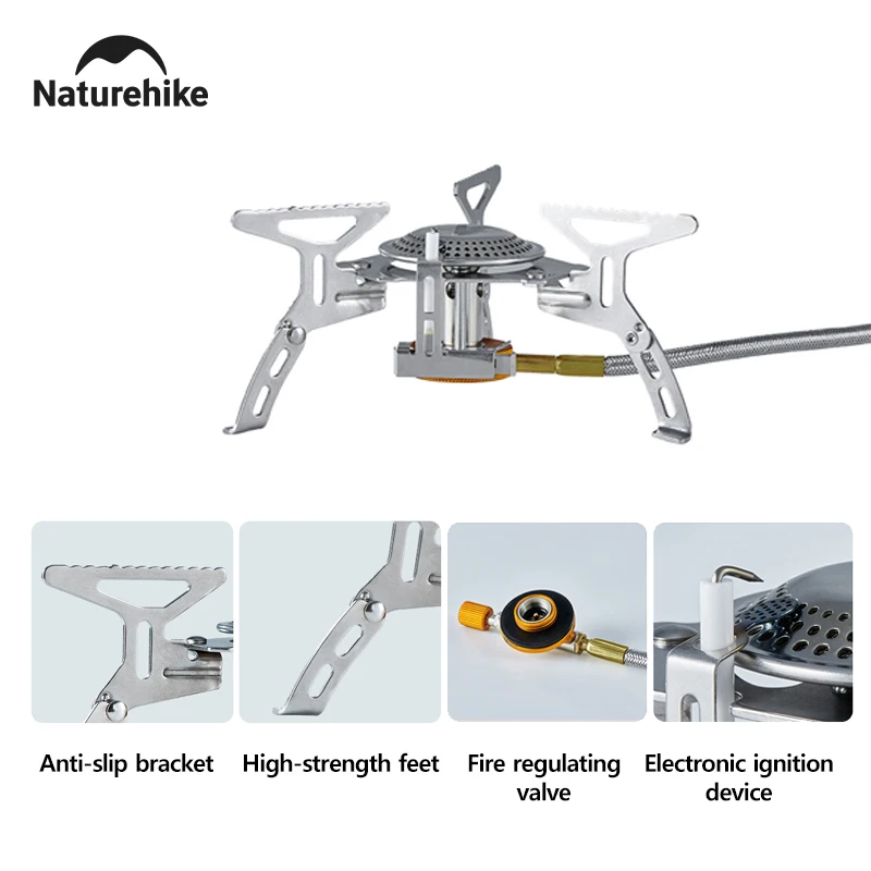 

Naturehike Camping Gas Stove Foldable Portable Electronic Ignition Stoves Outdoor Hiking Gas Burner Picnic Stove Cookware