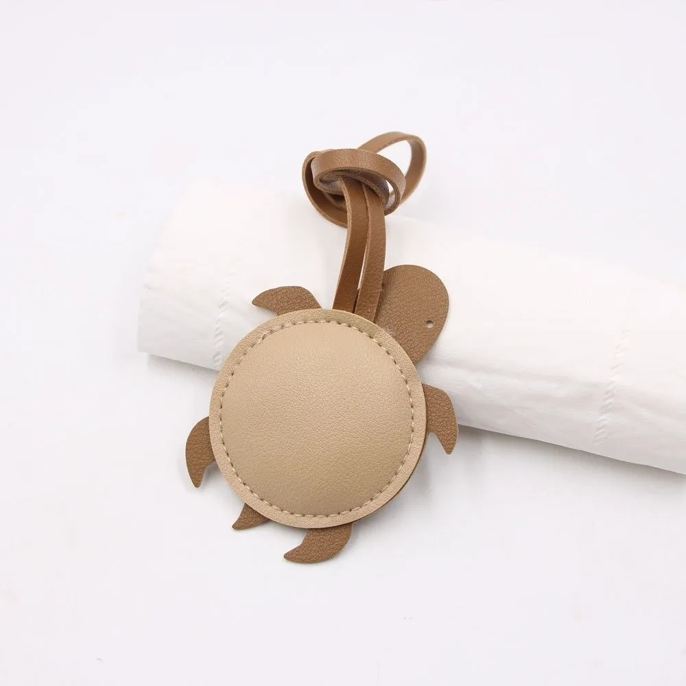 New PU Leather Turtle Keychain Long Strap Couple Style Tortoise Pendant Stitched Lightweight Bag Charms Handbag