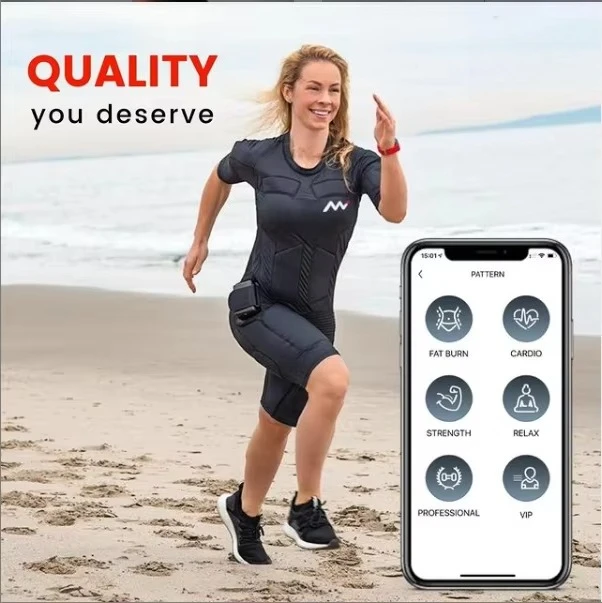 

Professional Fitness Black Color Wireless EMS Suit Training Course Costume for Slim the Body
