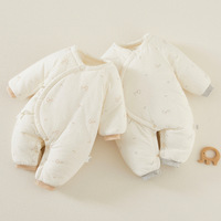 Extra Warm Infant Rompers Set Cute Cartoon Soft Cotton Padded Clothes for 0-3 Months Newborn Winter Indoor Layering Outfit
