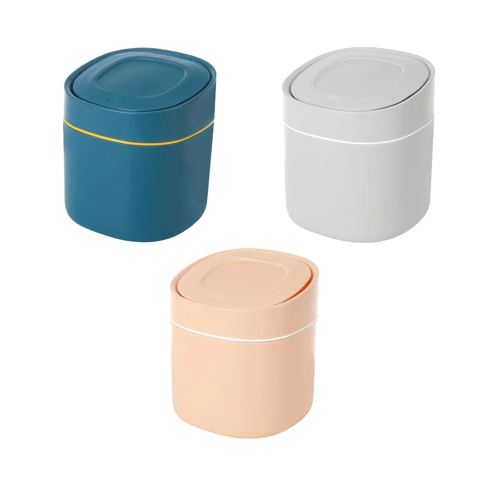 Mini Desk Trash Can Garbage Basket Dustbin Waste Bin with Lid Wastebasket for