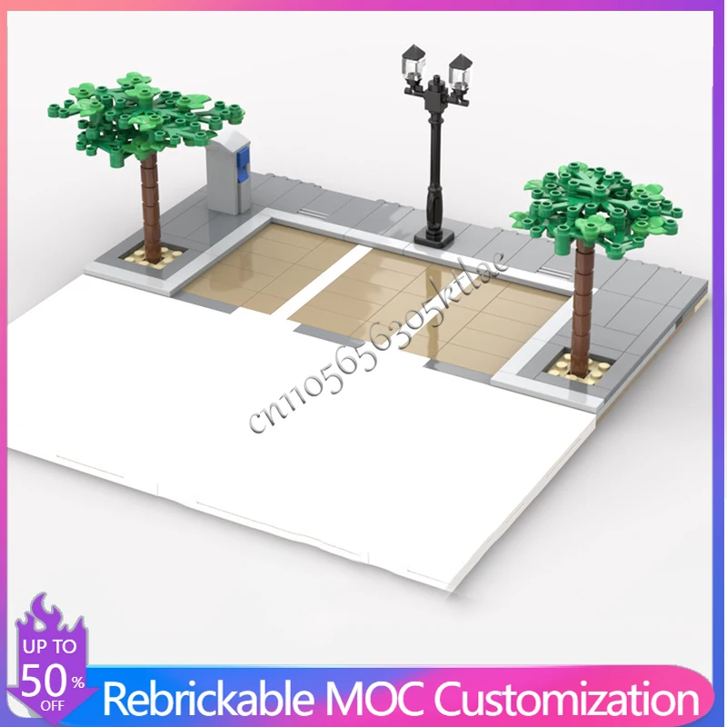 212 PCS House Street Parking Lot 1 Compatible With New Road Plates MOC Customize Modular Building Block DIY Assembly Toy Gift
