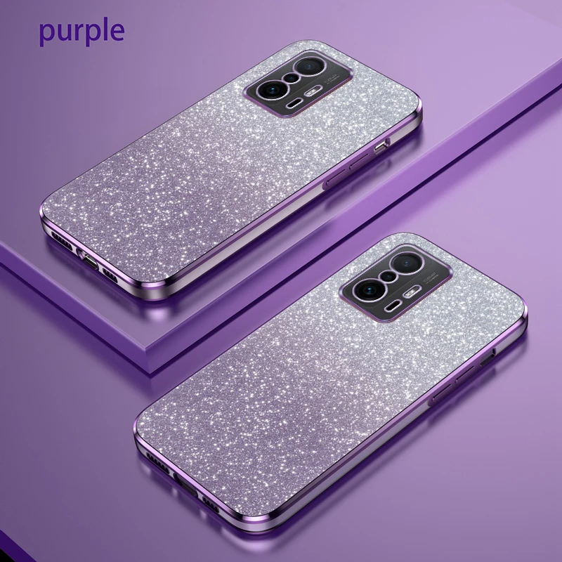 For Xiaomi 11T Pro Case Xiaomi 11t Phone Case mi 11T Pro mi11t Cover Luxury Gradient Glitter Plating Silicone Back Cover Funda