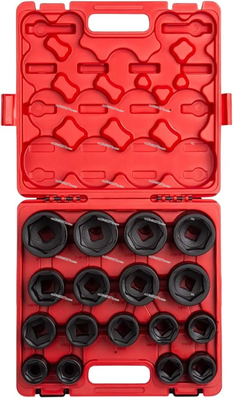 Heavy-Duty Impact Socket Set, CR-MO Alloy Steel, Tools 4683, 3 in, 4 in, 17 PCs, SAE, 1 in-2 in