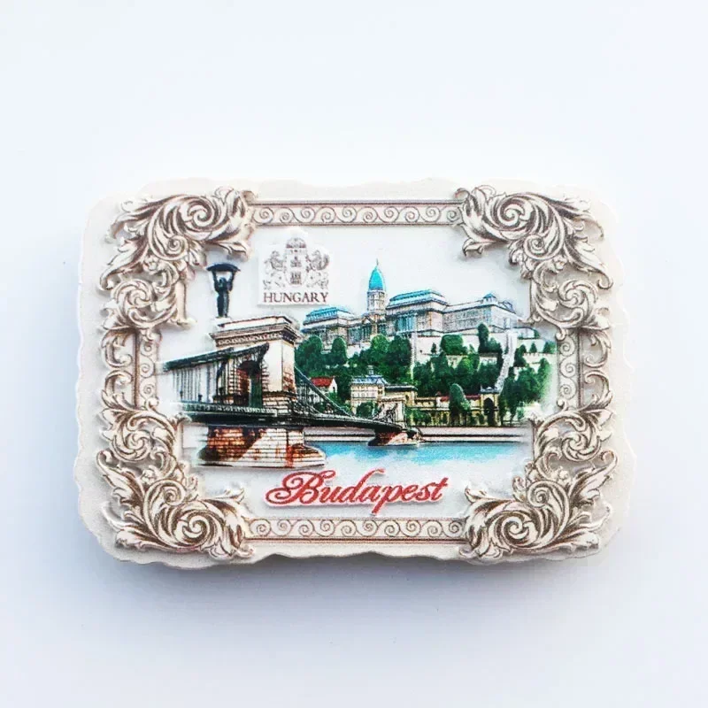 Fridge magnets Hungary Budapest  Tourism Souvenir resin crafts UV printed landscape refrigerator magnet stickers home decoration