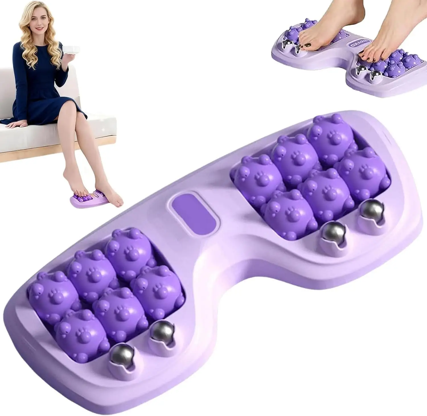 

Портативный двойной массажный ролик для ног, ролик для ног для облегчения подошвенного фасциита, снятия стресса, глубокий массаж мышц тканей для дома