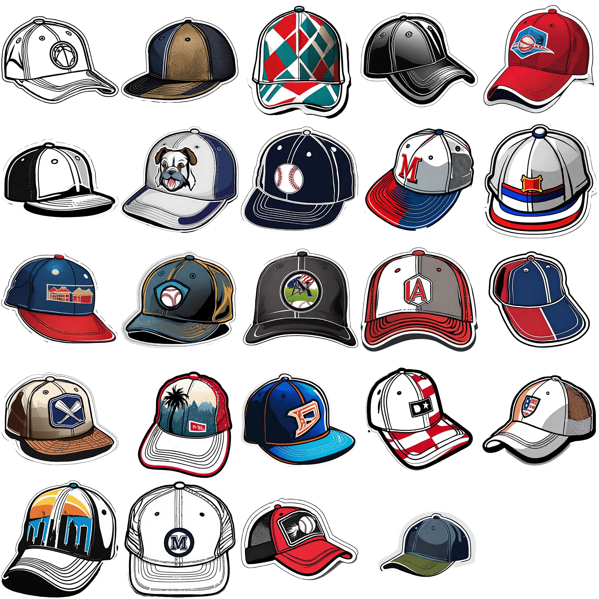 

50 Pieces of Baseball Cap Stickers - Personalize Your Cap with These Cool Decals Baseball Cap Stickers for Every Style