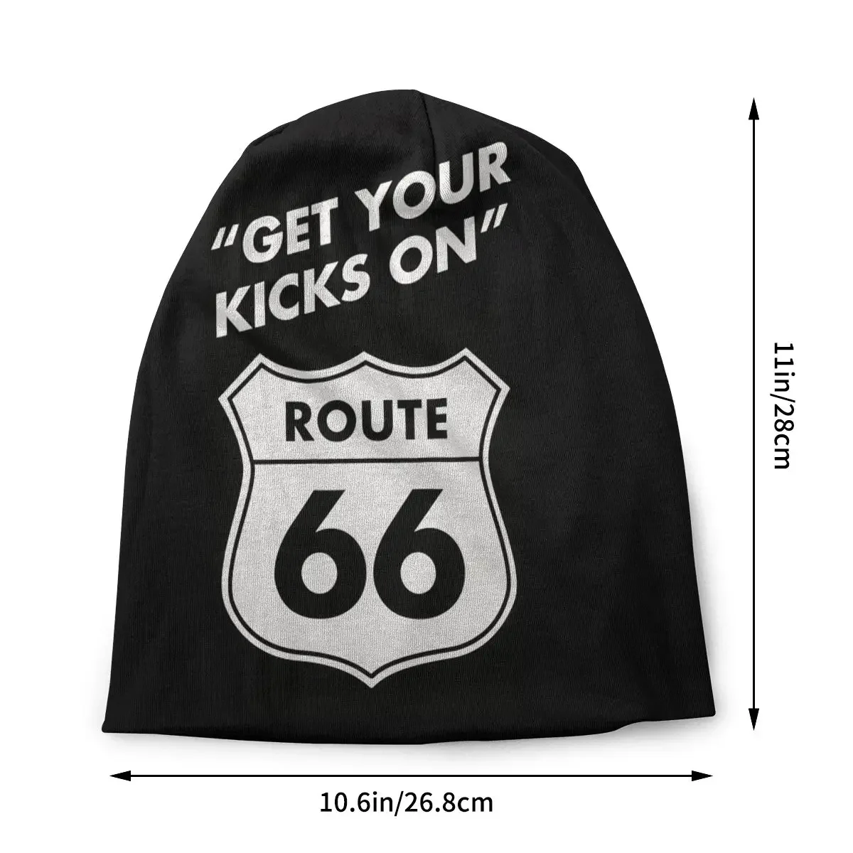 Get Your Kicks On Route 66 Beanie Bonnet Knit Hat Men Women Hip Hop Unisex Adult USA Highways Winter Warm Skullies Beanies Caps