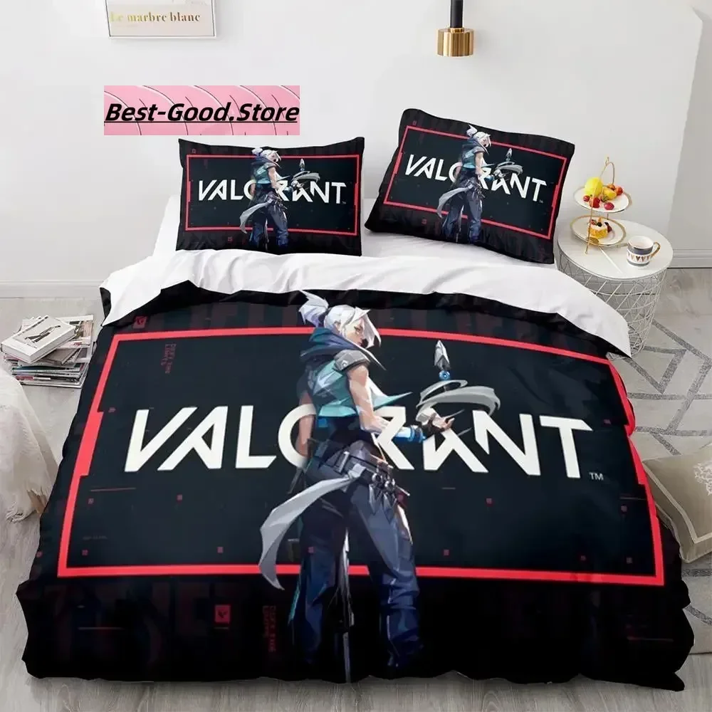 

Gaming Valorant Bedding Set Single Twin Full Queen King Size Bed Set Aldult Kid Bedroom Duvetcover Sets 3D Print Anime 035