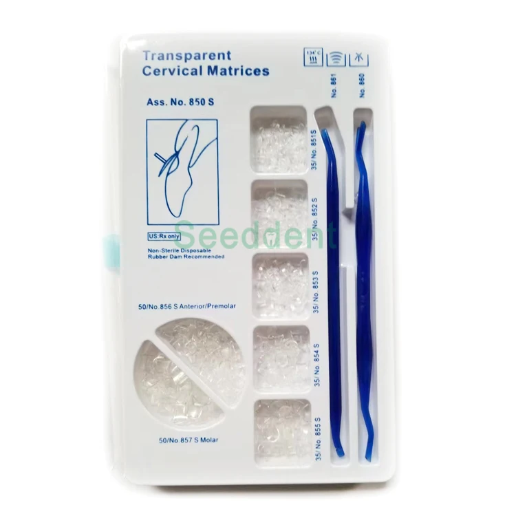 

5pcs Dentals Anatomically Shaped Transparent Cervical Matrix Assorted Kit 275 PCS For Filling Materials